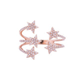 Five Star Design Quintuplet Diamond Ring in 18k Rose Gold - Artisan Carat