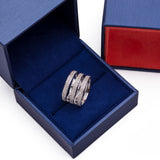 Tri-Band Eternity Style Open Diamond Ring in 18k White Gold - Artisan Carat