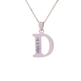 Letter D CZ Initial Pendant with Necklace in 14k Yellow Gold - Artisan Carat