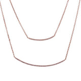 Layering Double Smile Diamond Pendant with Necklace in 18k Rose Gold - Artisan Carat