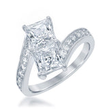Silver Princess Two Stone Ring - Artisan Carat