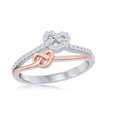 Sterling Silver Double Love Knot Heart RG Ring - Artisan Carat