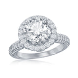 Silver Crown Fancy Halo Engagement Ring - Artisan Carat