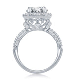 Silver Crown Fancy Halo Engagement Ring - Artisan Carat
