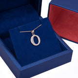 Letter O CZ Initial Pendant with Necklace in 14k Yellow Gold - Artisan Carat