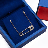 Diamonds by the Yard Safety Pin Diamond Pendant with Necklace in 18k Yellow Gold - Artisan Carat