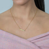 Diamonds by the Yard Horizontal Bar Pendant with Necklace in 18k Yellow Gold - Artisan Carat