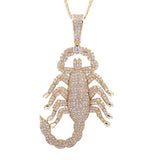 Sterling Silver Large Scorpion CZ Yellow Gold Pendant with Necklace - Artisan Carat