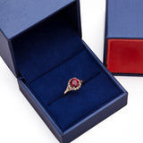 January Garnet Red CZ Gem Birthstone Ring in 14k Yellow Gold - Artisan Carat
