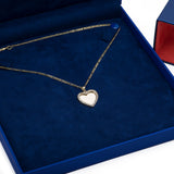 Heart CZ Pendant with Necklace in 14k Yellow Gold - Artisan Carat