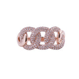 Cuban Link Diamond Ring in 18k Rose Gold - Artisan Carat