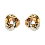Medium Swirl Earrings in 14k White Rose and Yellow Gold - Artisan Carat