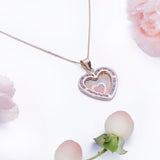 I LOVE YOU Heart CZ Pendant with Necklace in 14k Yellow Gold - Artisan Carat