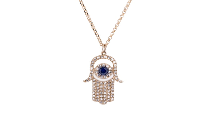 Ivory Hamsa Diamond Necklace
