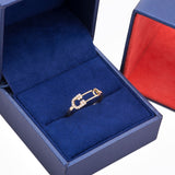 Diamond Safety Pin Band Ring in 18k Yellow Gold - Artisan Carat