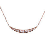 Smile Diamond Pendant with Necklace in 18k Rose Gold - Artisan Carat