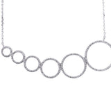 Gradual Six Circle Diamond Pendant with Necklace in 18k White Gold - Artisan Carat