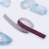 Split Knot Pink Sapphire and Diamond Ring in 18k White Gold.