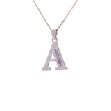 Letter A CZ Initial Pendant with Necklace in 14k Yellow Gold - Artisan Carat