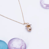 Mini Baby Pacifier Pendant with Necklace in 14k Yellow Gold - Artisan Carat