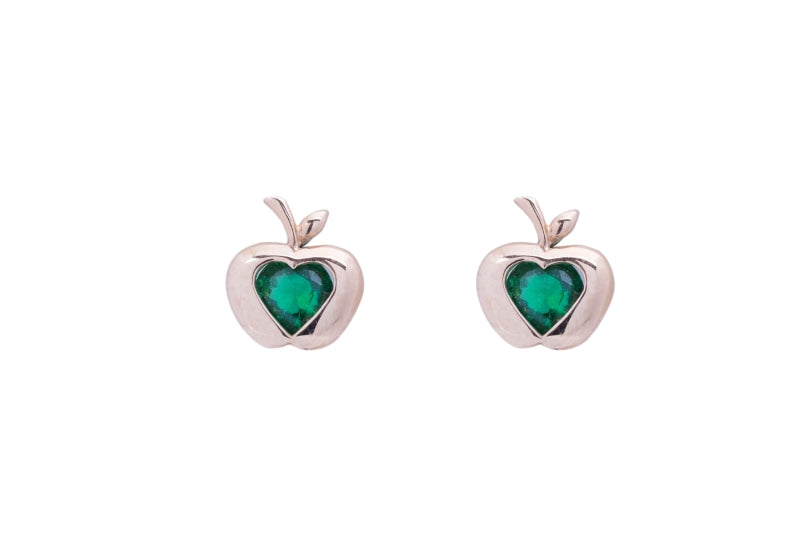 Lab-Created Emerald Heart Stud Earrings Sterling Silver | Kay Outlet