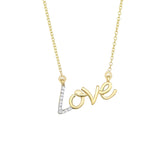 14K Gold Diamond "Love" Necklace - Artisan Carat