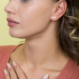 Pink Enamel Butterfly Stud Earrings in 14k Yellow Gold - Artisan Carat