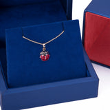 Mini Ladybug Pendant with Necklace in 14k Yellow Gold - Artisan Carat