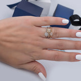 Triple Halo Princess Round Heart Diamond Ring in 18k White Yellow and Rose Gold - Artisan Carat