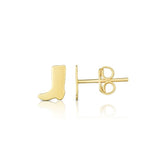 14K Gold Cowboy Boot Stud Earrings - Artisan Carat