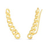 14K Gold Cuban Ear Climber Curb Earrings - Artisan Carat