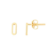 14K Gold Mini Paperclip Earrings - Artisan Carat