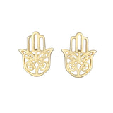 14K Gold Hamsa Earrings - Artisan Carat
