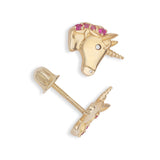 14k Gold Unicorn Screwback  Earrings - Artisan Carat