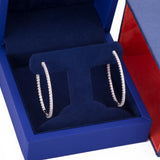 Medium Round Diamond Hoop Earrings in 18k White Gold - Artisan Carat