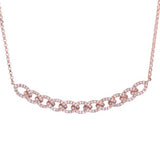 Cuban Link Inspired Diamond Pendant with Necklace in 18k Rose Gold - Artisan Carat