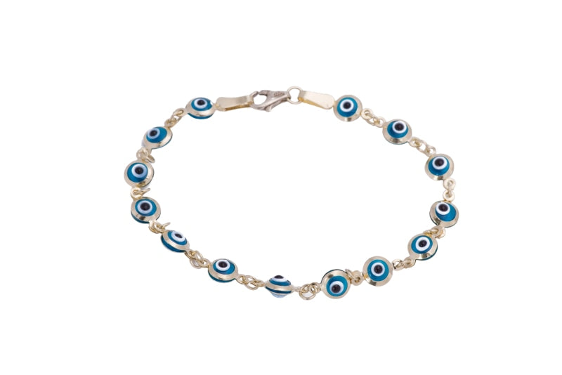 ANZIE - 14k Gold Diamond & Turquoise Evil Eye Bracelet – YLANG YLANG fine  jewelry