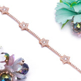 Multi Five Star Diamond Tennis Bracelet in 18k Rose Gold - Artisan Carat