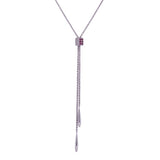 Hanging Barrel Ruby Gemstone and Diamond Pendant with Layering Necklace in 18k White Gold - Artisan Carat