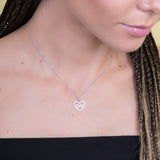 My Heart For Eternity CZ Pendant with Necklace in 14k White Gold - Artisan Carat
