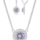Sterling Silver 'June' Birthstone Alexandrite Earrings and Necklace Set - Artisan Carat