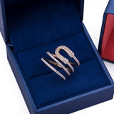 Safety Pin Spiral Diamond Ring in 18k Yellow Gold.