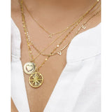 14K Gold Medallion Compass Necklace - Artisan Carat