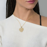 Large Heart Necklace in 14k Yellow Gold - Artisan Carat