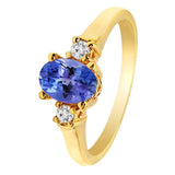 14k Gold Tanzanite Diamond Birthstone Statement Ring - Artisan Carat