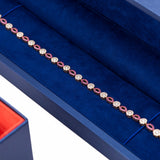Pink Sapphire Lips with Halo Diamonds Bracelet in 18k Rose Gold - Artisan Carat