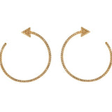 Loading Browser Open Hoop Diamond Stud Earrings in 18k Yellow Gold - Artisan Carat
