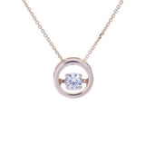 Dancing Brilliant "Diamond" CZ Pendant with Necklace in 14k Yellow Gold - Artisan Carat