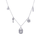Charming Charms Diamond Pendant with Necklace in 18k White Gold - Artisan Carat