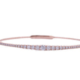 Half Gradual Set Diamond Row Flexible Tennis Bracelet in 18k Rose Gold - Artisan Carat